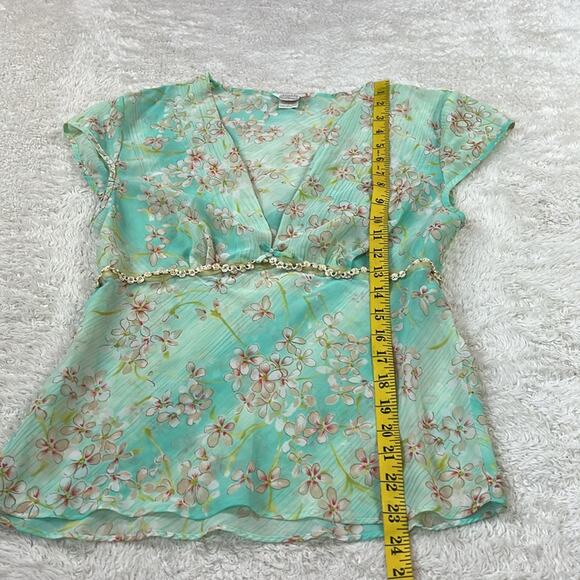 Y2K Intimates by Flora semi sheer mint green fairy pajama set - pants and top, L - Picture 10 of 15